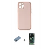 MARSİLYAN™- iPhone 12 Pro Kılıf Yadigar Klasik - Şeffaf 360 Full Body Arka Koruyucu + Shine Kamera Lens Koruma Cam - GS