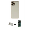 MARSİLYAN™- iPhone 12 Pro Kılıf Yadigar Klasik - Şeffaf 360 Full Body Arka Koruyucu + Rainbow Kamera Lens Koruma Cam - GD