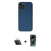 MARSİLYAN™- iPhone 12 Pro Kılıf Yadigar Klasik - Şeffaf 360 Full Body Arka Koruyucu + Kamera Lens Koruma Cam - SF