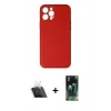 MARSİLYAN™- iPhone 12 Pro Kılıf Yadigar Klasik - Şeffaf 360 Full Body Arka Koruyucu + Kamera Lens Koruma Cam - SF