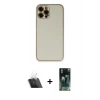 MARSİLYAN™- iPhone 12 Pro Kılıf Yadigar Klasik - Şeffaf 360 Full Body Arka Koruyucu + Kamera Lens Koruma Cam - SF