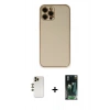 MARSİLYAN™- iPhone 12 Pro Kılıf Yadigar Klasik - Şeffaf 360 Full Body Arka Koruyucu + Shine Kamera Lens - GD