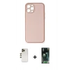 MARSİLYAN™- iPhone 12 Pro Kılıf Yadigar Klasik - Şeffaf 360 Full Body Arka Koruyucu + Shine Kamera Lens - GD