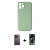 MARSİLYAN™- iPhone 12 Pro Kılıf Yadigar Klasik - Şeffaf 360 Full Body Arka Koruyucu + Neon Fosforlu Kamera Lens - TU