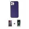 MARSİLYAN™- iPhone 12 Pro Kılıf Yadigar Klasik - Şeffaf 360 Full Body Arka Koruyucu + Neon Fosforlu Kamera Lens - TU