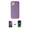 MARSİLYAN™- iPhone 12 Pro Kılıf Yadigar Klasik - Şeffaf 360 Full Body Arka Koruyucu + Neon Fosforlu Kamera Lens - TU