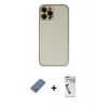 MARSİLYAN™- iPhone 12 Pro Kılıf Yadigar Klasik - Şeffaf Uv Polymer Nano Ekran Koruyucu + Metal Kamera Lens Koruma Cam - AKYL
