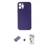 MARSİLYAN™- iPhone 12 Pro Kılıf Yadigar Klasik - Şeffaf Uv Polymer Nano Ekran Koruyucu + Metal Kamera Lens Koruma Cam - GD