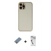 MARSİLYAN™- iPhone 12 Pro Kılıf Yadigar Klasik - Şeffaf Uv Polymer Nano Ekran Koruyucu + Metal Kamera Lens Koruma Cam - GS