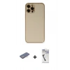 MARSİLYAN™- iPhone 12 Pro Kılıf Yadigar Klasik - Şeffaf Uv Polymer Nano Ekran Koruyucu + Mavi Renkli Kamera Lens Koruma Cam