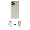MARSİLYAN™- iPhone 12 Pro Kılıf Yadigar Klasik - Şeffaf Uv Polymer Nano Ekran Koruyucu + Shine Kamera Lens - MI