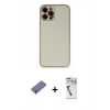 MARSİLYAN™- iPhone 12 Pro Kılıf Yadigar Klasik - Şeffaf Uv Polymer Nano Ekran Koruyucu + Metal Kamera Lens Koruma Cam - GD