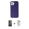 MARSİLYAN™- iPhone 12 Pro Kılıf Yadigar Klasik - Şeffaf Uv Polymer Nano Ekran Koruyucu + Neon Fosforlu Kamera Lens - YL