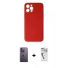 MARSİLYAN™- iPhone 12 Pro Kılıf Yadigar Klasik - Şeffaf Uv Polymer Nano Ekran Koruyucu + Neon Fosforlu Kamera Lens - BZ