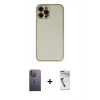 MARSİLYAN™- iPhone 12 Pro Kılıf Yadigar Klasik - Şeffaf Uv Polymer Nano Ekran Koruyucu + Neon Fosforlu Kamera Lens - BZ