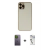 MARSİLYAN™- iPhone 12 Pro Kılıf Yadigar Klasik - Şeffaf Uv Polymer Nano Ekran Koruyucu + Neon Fosforlu Kamera Lens - YL