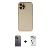 MARSİLYAN™- iPhone 12 Pro Kılıf Yadigar Klasik - Şeffaf Uv Polymer Nano Ekran Koruyucu + Neon Fosforlu Kamera Lens - YL