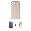 MARSİLYAN™- iPhone 12 Pro Kılıf Yadigar Klasik - Şeffaf Uv Polymer Nano Ekran Koruyucu + Neon Fosforlu Kamera Lens - BZ