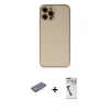 MARSİLYAN™- iPhone 12 Pro Kılıf Yadigar Klasik - Şeffaf Uv Polymer Nano Ekran Koruyucu + Pembe Renkli Kamera Lens Koruma Cam