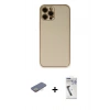MARSİLYAN™- iPhone 12 Pro Kılıf Yadigar Klasik - Şeffaf Uv Polymer Nano Ekran Koruyucu + Renkli Kamera Lens Koruma Cam - SI