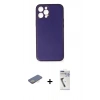 MARSİLYAN™- iPhone 12 Pro Kılıf Yadigar Klasik - Şeffaf Uv Polymer Nano Ekran Koruyucu + Renkli Kamera Lens Koruma Cam - SI