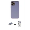 MARSİLYAN™- iPhone 12 Pro Kılıf Yadigar Klasik - Şeffaf Uv Polymer Nano Ekran Koruyucu + Renkli Kamera Lens Koruma Cam - SI