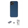 MARSİLYAN™- iPhone 12 Pro Kılıf Yadigar Klasik - Şeffaf Uv Polymer Nano Ekran Koruyucu + Renkli Kamera Lens Koruma Cam - SI