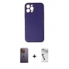MARSİLYAN™- iPhone 12 Pro Kılıf Yadigar Klasik - Şeffaf Uv Polymer Nano Ekran Koruyucu + Neon Fosforlu Kamera Lens - SI