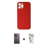 MARSİLYAN™- iPhone 12 Pro Kılıf Yadigar Klasik - Şeffaf Uv Polymer Nano Ekran Koruyucu + Neon Fosforlu Kamera Lens - SI