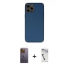 MARSİLYAN™- iPhone 12 Pro Kılıf Yadigar Klasik - Şeffaf Uv Polymer Nano Ekran Koruyucu + Neon Fosforlu Kamera Lens - SI