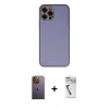 MARSİLYAN™- iPhone 12 Pro Kılıf Yadigar Klasik - Şeffaf Uv Polymer Nano Ekran Koruyucu + Neon Fosforlu Kamera Lens - SI