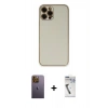 MARSİLYAN™- iPhone 12 Pro Kılıf Yadigar Klasik - Şeffaf Uv Polymer Nano Ekran Koruyucu + Neon Fosforlu Kamera Lens - SI