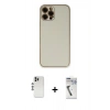 MARSİLYAN™- iPhone 12 Pro Kılıf Yadigar Klasik - Şeffaf Uv Polymer Nano Ekran Koruyucu + Shine Kamera Lens - GS