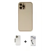 MARSİLYAN™- iPhone 12 Pro Kılıf Yadigar Klasik - Şeffaf Uv Polymer Nano Ekran Koruyucu + Shine Kamera Lens - GD