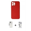 MARSİLYAN™- iPhone 12 Pro Kılıf Yadigar Klasik - Şeffaf Uv Polymer Nano Ekran Koruyucu + Shine Kamera Lens - GS