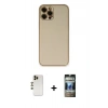 MARSİLYAN™- iPhone 12 Pro Kılıf Yadigar Klasik - Siyah 34D Hayalet Izgaralı Cam + Shine Kamera Lens - GD