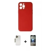 MARSİLYAN™- iPhone 12 Pro Kılıf Yadigar Klasik - Siyah 34D Hayalet Izgaralı Cam + Shine Kamera Lens - GD