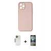 MARSİLYAN™- iPhone 12 Pro Kılıf Yadigar Klasik - Siyah 34D Hayalet Izgaralı Cam + Shine Kamera Lens - GD