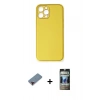 MARSİLYAN™- iPhone 12 Pro Kılıf Yadigar Klasik - Siyah 34D Hayalet Izgaralı Cam + Metal Kamera Lens Koruma Cam - KI