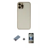 MARSİLYAN™- iPhone 12 Pro Kılıf Yadigar Klasik - Siyah 34D Hayalet Izgaralı Cam + Metal Kamera Lens Koruma Cam - KI