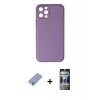 MARSİLYAN™- iPhone 12 Pro Kılıf Yadigar Klasik - Siyah 34D Hayalet Izgaralı Cam + Metal Kamera Lens Koruma Cam - KUYL