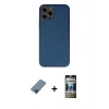 MARSİLYAN™- iPhone 12 Pro Kılıf Yadigar Klasik - Siyah 34D Hayalet Izgaralı Cam + Metal Kamera Lens Koruma Cam - MI