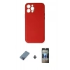 MARSİLYAN™- iPhone 12 Pro Kılıf Yadigar Klasik - Siyah 34D Hayalet Izgaralı Cam + Metal Kamera Lens Koruma Cam - MI