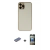 MARSİLYAN™- iPhone 12 Pro Kılıf Yadigar Klasik - Siyah 34D Hayalet Izgaralı Cam + Renkli Kamera Lens Koruma Cam - MI