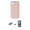 MARSİLYAN™- iPhone 12 Pro Kılıf Yadigar Klasik - Siyah 34D Hayalet Izgaralı Cam + Renkli Kamera Lens Koruma Cam - MI