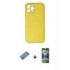 MARSİLYAN™- iPhone 12 Pro Kılıf Yadigar Klasik - Siyah 34D Hayalet Izgaralı Cam + Metal Kamera Lens Koruma Cam - MR