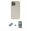 MARSİLYAN™- iPhone 12 Pro Kılıf Yadigar Klasik - Siyah 34D Hayalet Izgaralı Cam + Metal Kamera Lens Koruma Cam - MR