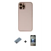 MARSİLYAN™- iPhone 12 Pro Kılıf Yadigar Klasik - Siyah 34D Hayalet Izgaralı Cam + Metal Kamera Lens Koruma Cam - MR