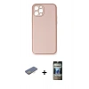 MARSİLYAN™- iPhone 12 Pro Kılıf Yadigar Klasik - Siyah 34D Hayalet Izgaralı Cam + Renkli Kamera Lens Koruma Cam - SI