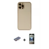 MARSİLYAN™- iPhone 12 Pro Kılıf Yadigar Klasik - Siyah 34D Hayalet Izgaralı Cam + Renkli Kamera Lens Koruma Cam - TU